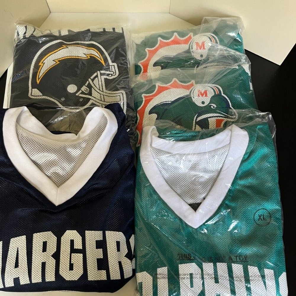 NFL Multicolor Los Angeles Chargers & Miami Dolphins Reversible Jersey Size XL - Picture 10 of 13